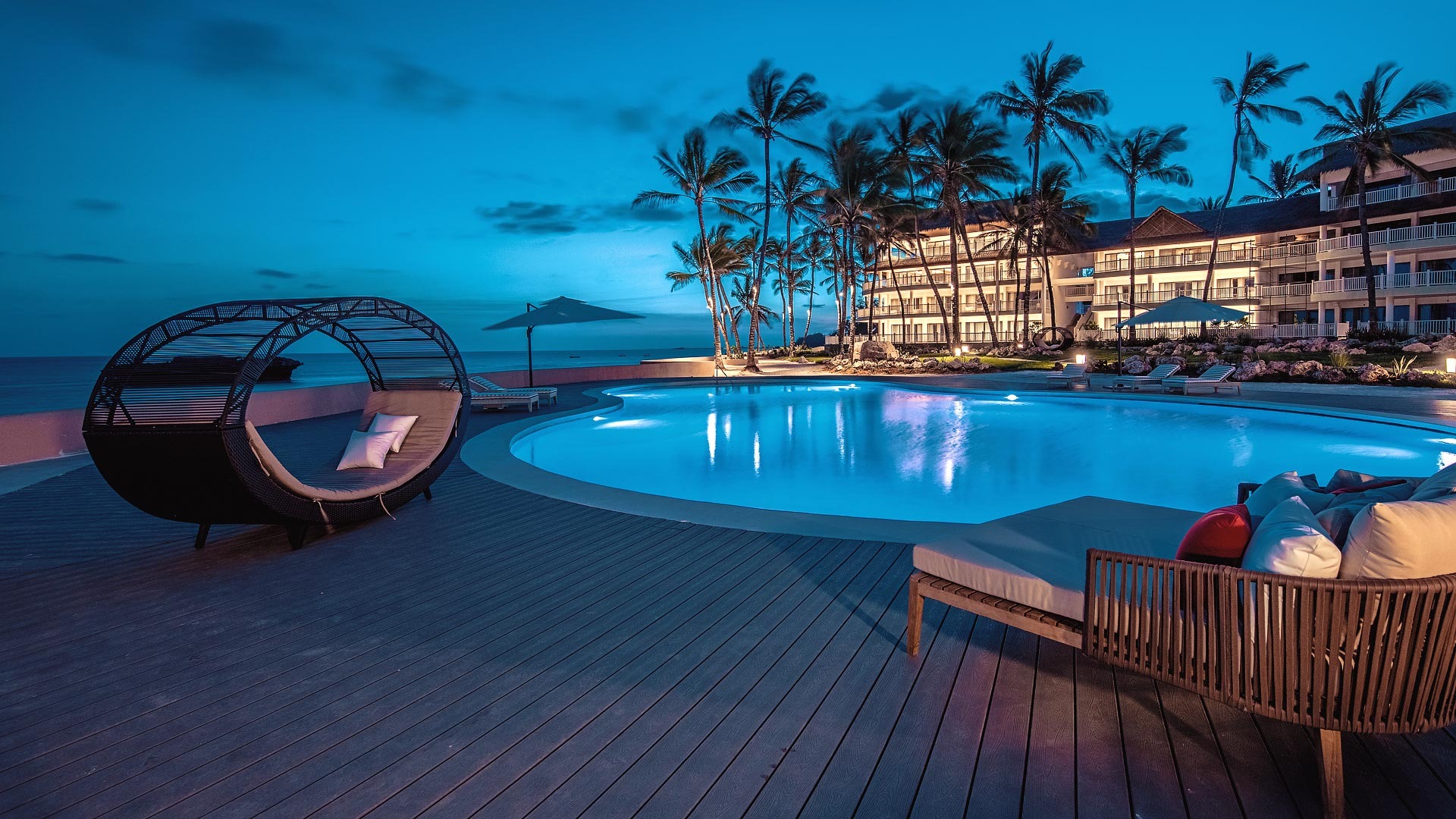 Exterior view of the resort and the swimming pool at Hemingways Watamu