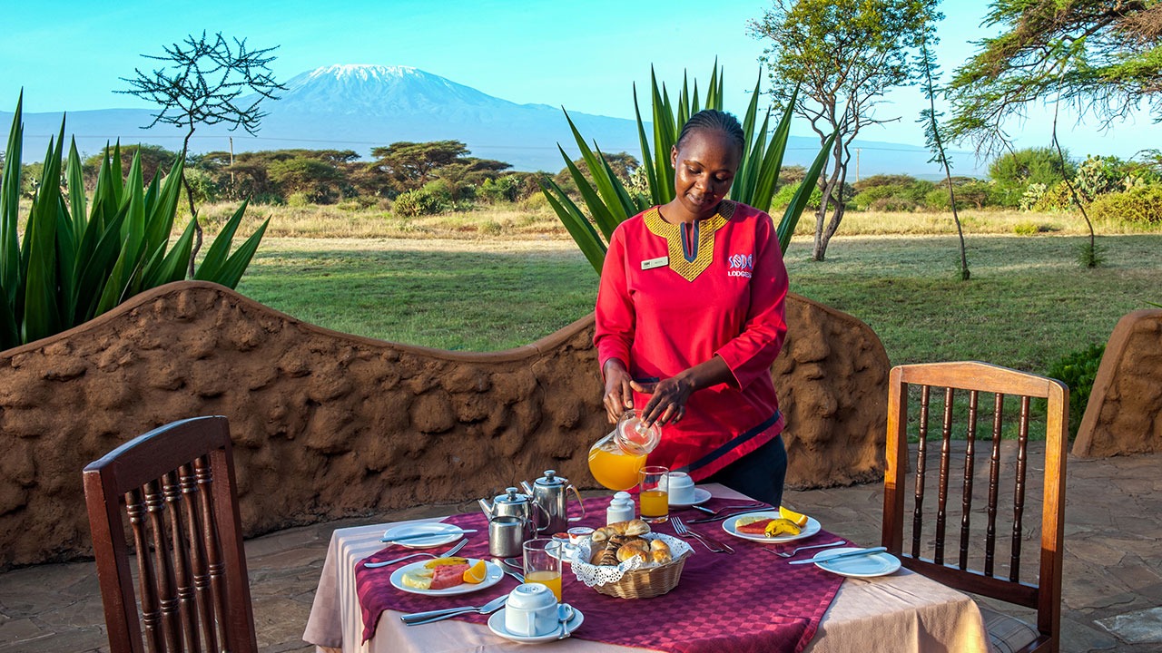 Dining at Amboseli Sopa Lodge