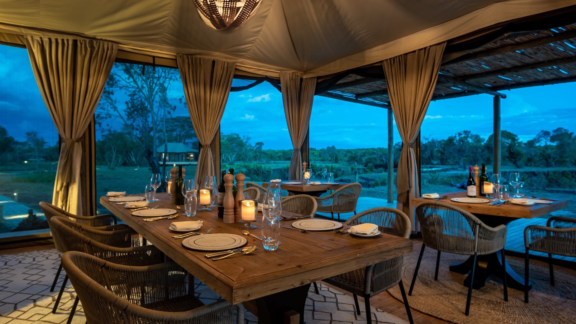 Dining at The River Camp, Ol Pejeta