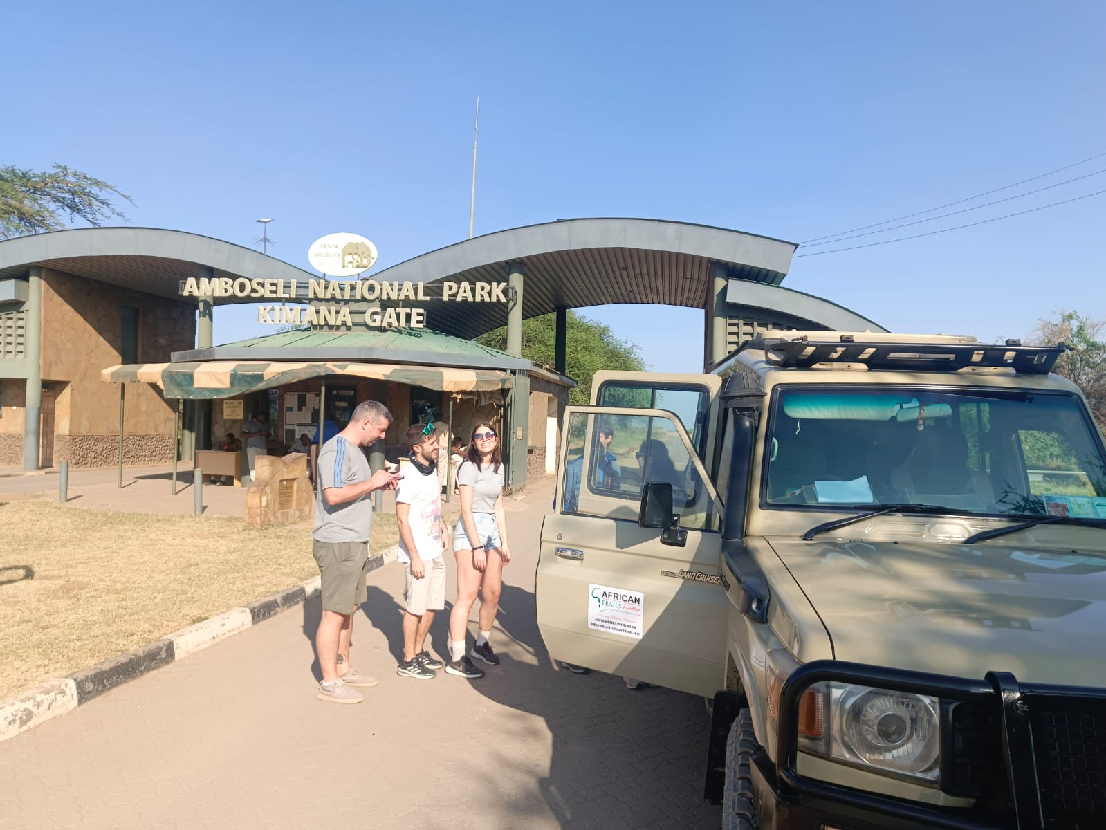 Guests after game drive in Amboseli National Park