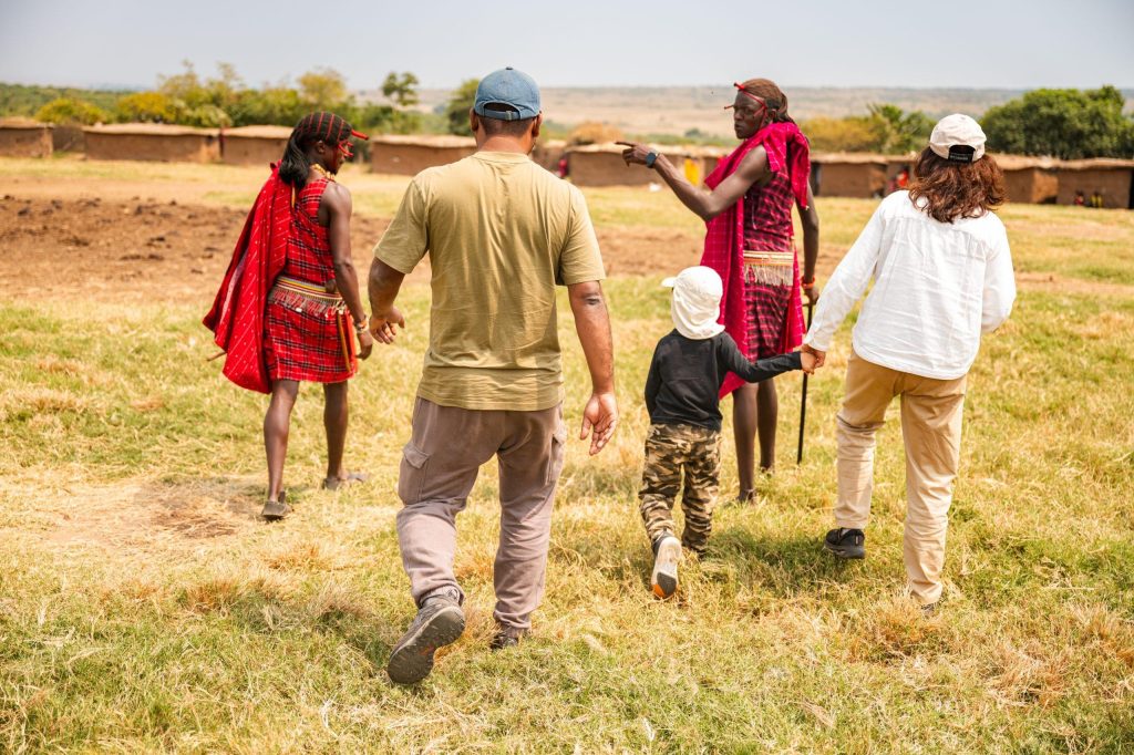 Guests visiting a Maasai community