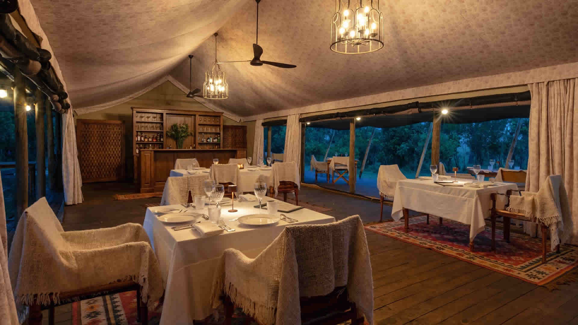 Dining at Paradise Plains Maasai Mara